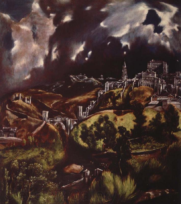 El Greco utsik over toledo France oil painting art